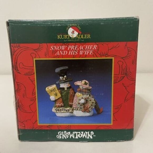 Kurt Adler Santa's World Snowtown Snow Preacher and His Wife Figurine J8772 - Picture 8 of 9